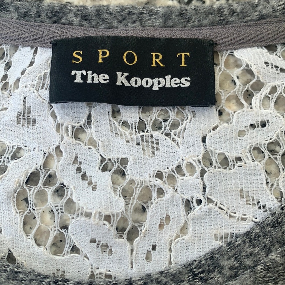 The Kooples sport ladies gray and white lace light sweater